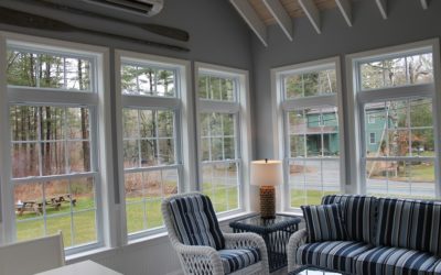 Sunroom with Exposed Rafter Ceiling, Andersen Windows in Mattapoisett, MA