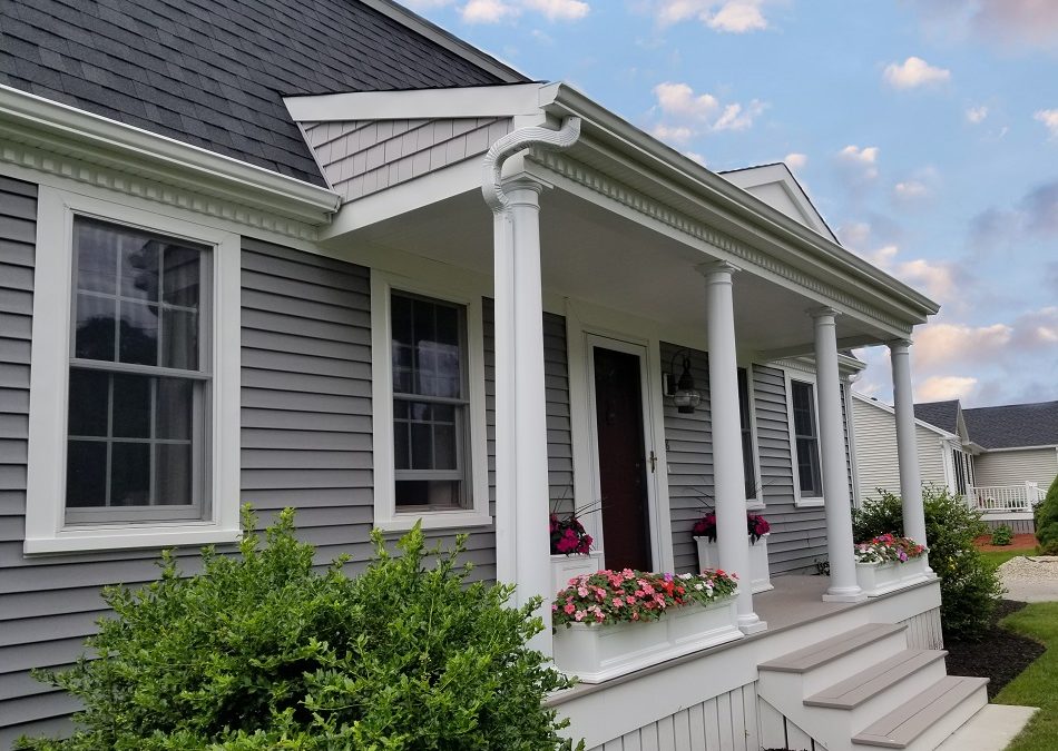 Vinyl Siding and Farmer’s Porch Add Curb Appeal to Fairhaven, MA Home!